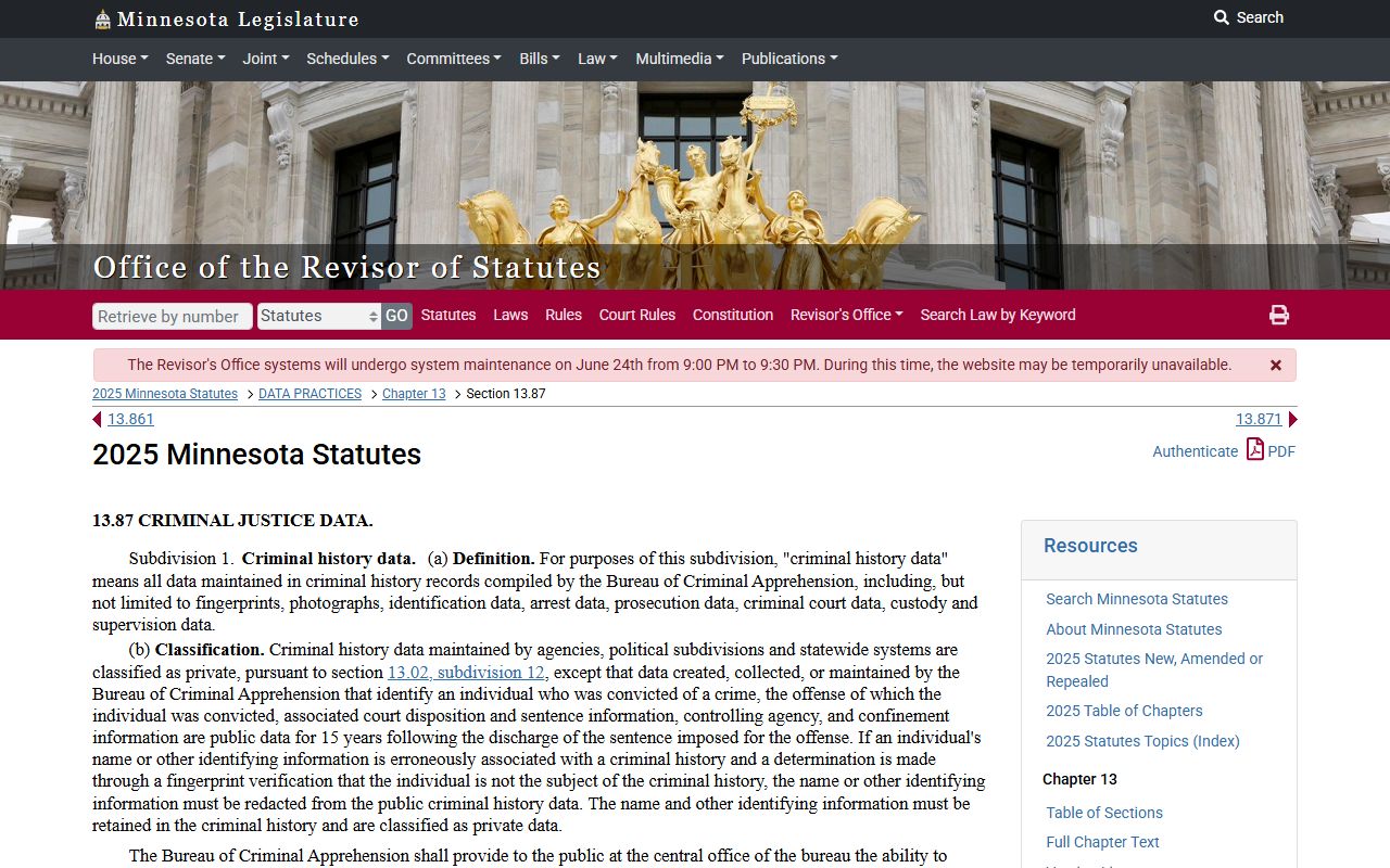 Polk County criminal court records criminal history data statute