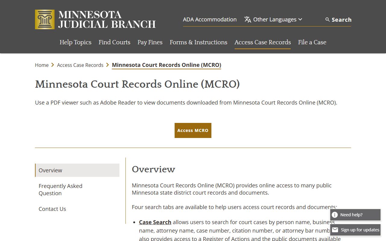 Polk County court records MCRO access overview
