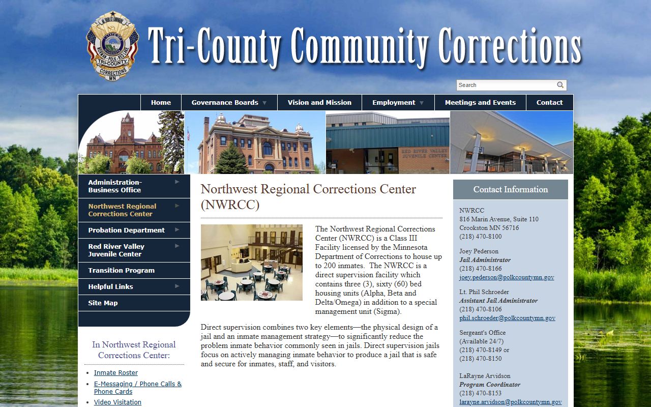 Polk County inmate records Northwest Regional Corrections Center