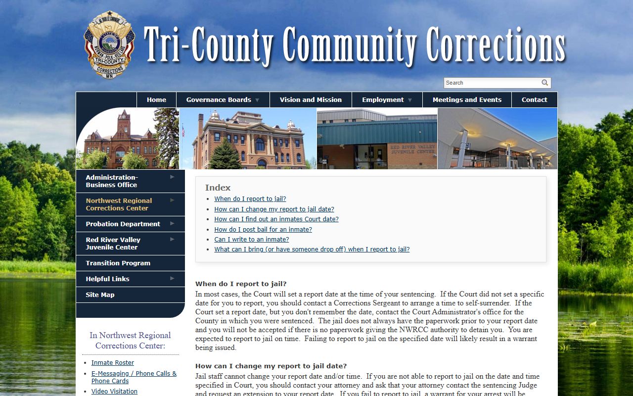 Polk County inmate records NWRCC FAQ bail court dates