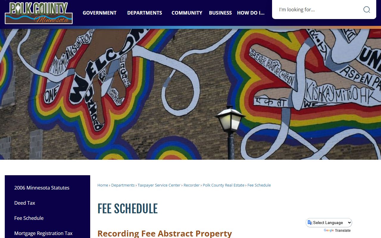 Polk County probate records Recorder fee schedule