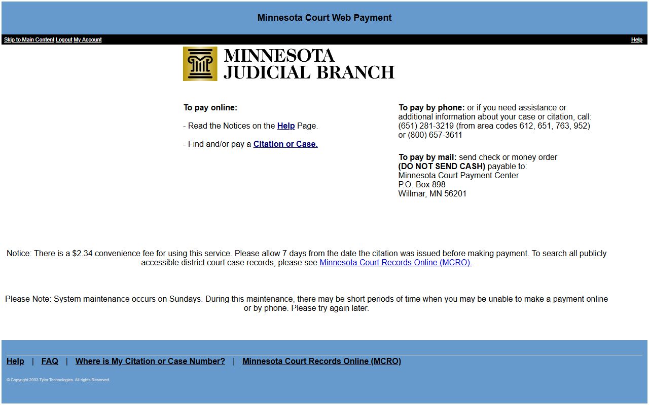 Polk County traffic court records Minnesota Court Web Payment