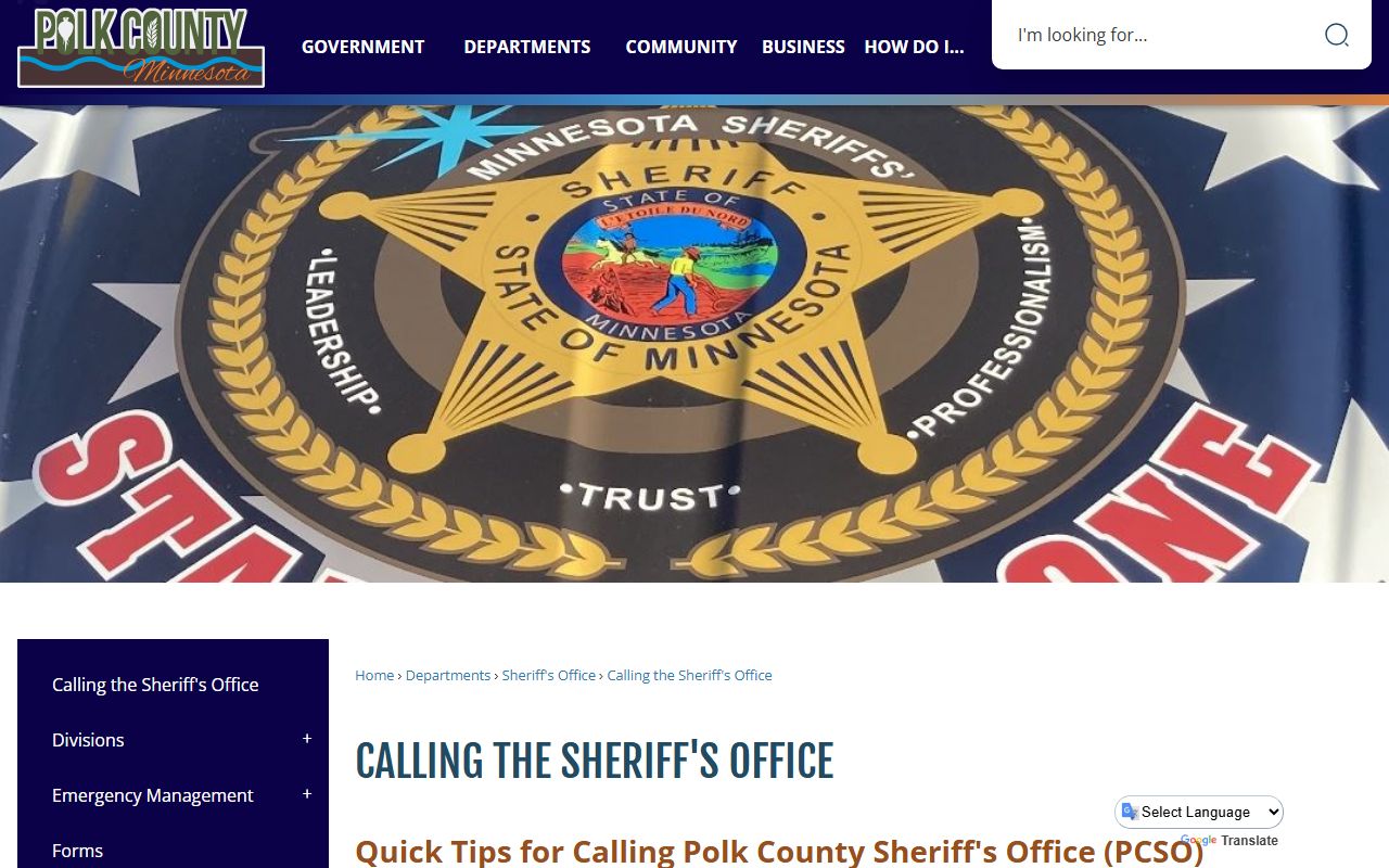 Polk County warrant records calling the sheriff office