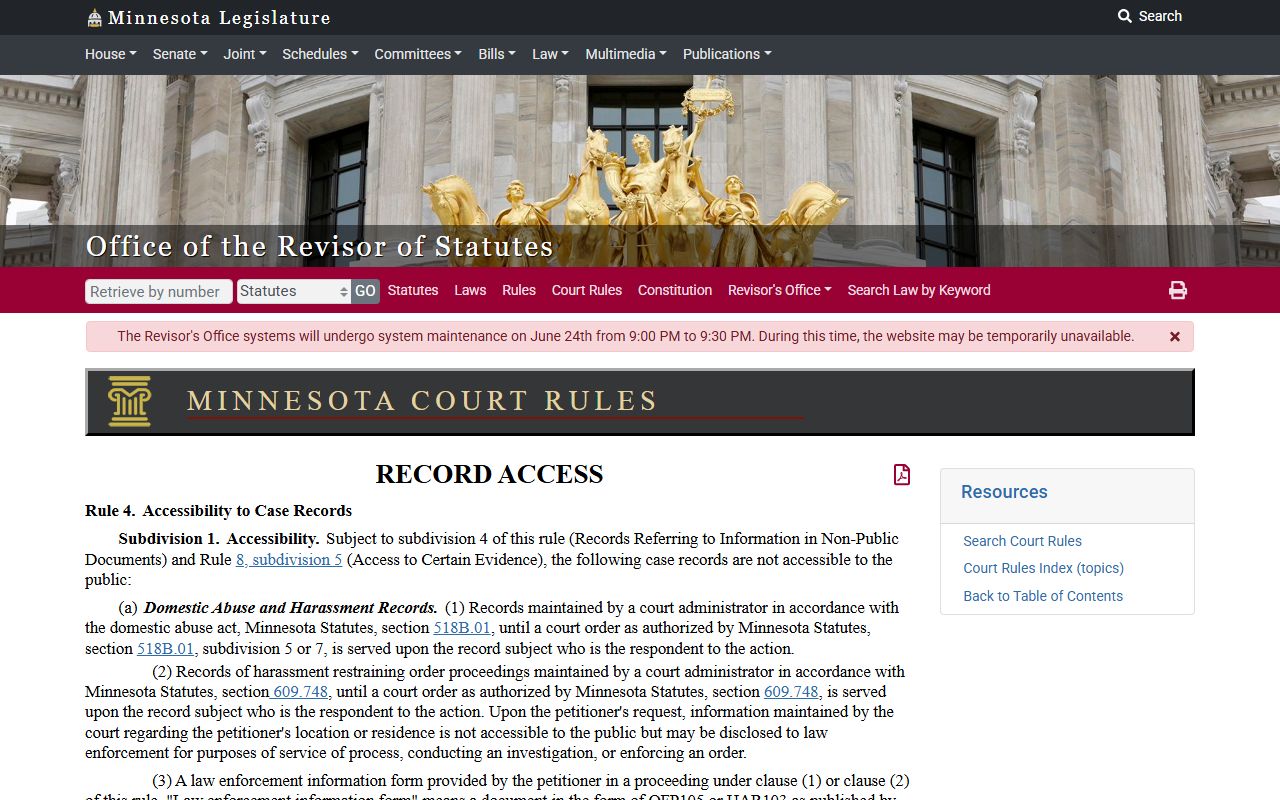 Polk County warrant records public access rule